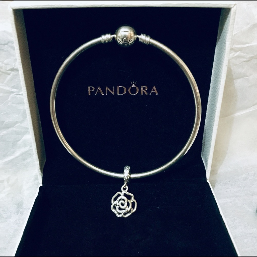 Pandora bracelet with flower charm